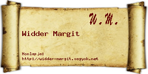 Widder Margit névjegykártya